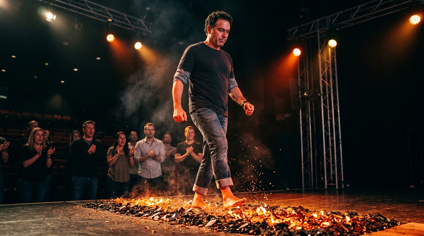 Dinámica de Fuego: Caminata sobre Vidrio